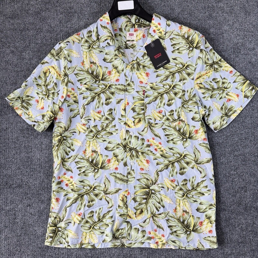 Levi's‎ Shirt Mens Small Classic Camper Relaxed Floral Short Sleeve Pockets